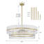 Lustre 6 lumières à 2 niveaux en verre à intensité variable moderne