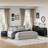 4 Pieces Fluted Bedroom Set Include 6 Drawer Double Dresser,4 Drawer Dresser And 2 Nightstands With Led, Black-126055575
