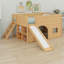 Lit mezzanine bas combiné avec glissade et tablettes-2056298291