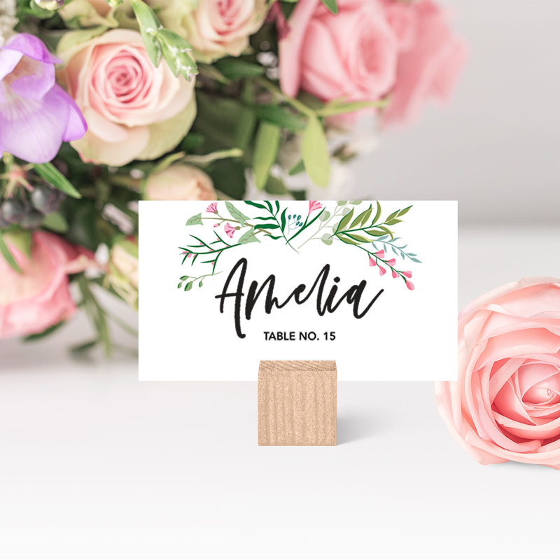 Cartes de place pour feuilles de mariage Botanical Leaves