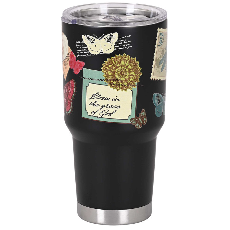 Verre à champagne papillon noir 30 oz