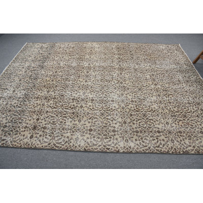 Grands tapis turcs et anatoliens beiges vintage en laine, idéaux pour rehausser l'ambiance de votre salon ou de votre cuisine
