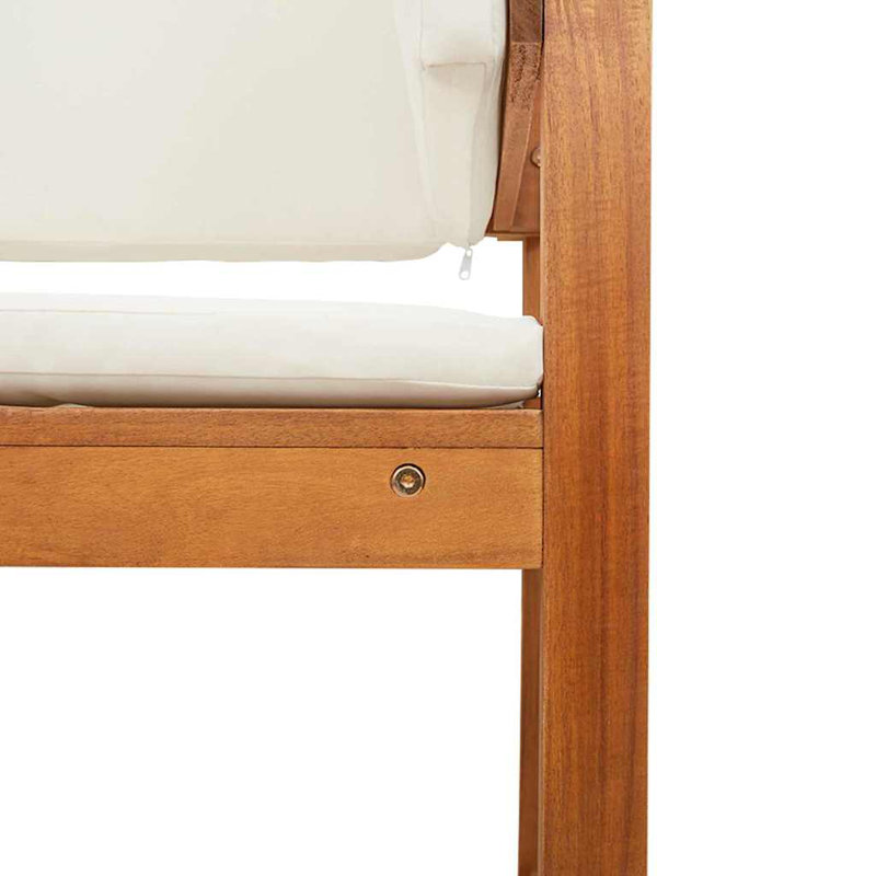 Chaise de jardin vidaXL en bois d'acacia massif brun 19,69 x 19,69 x 35,83, Beige