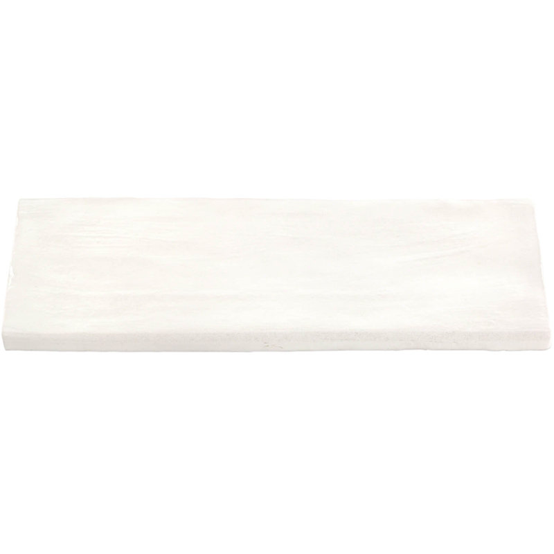 Amagansett White Ceramic Bullnose Tile Trim, 2x8