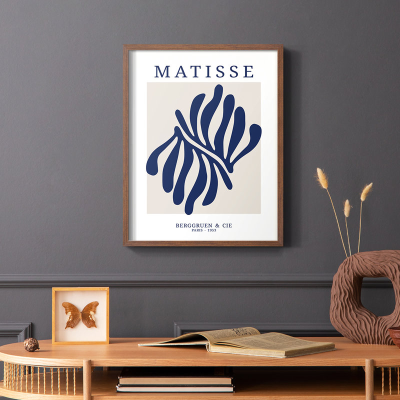 Matisse CDXII, reproduction encadrée - bois massif, H 20 po x l 16 po, Cadre photo brun simple