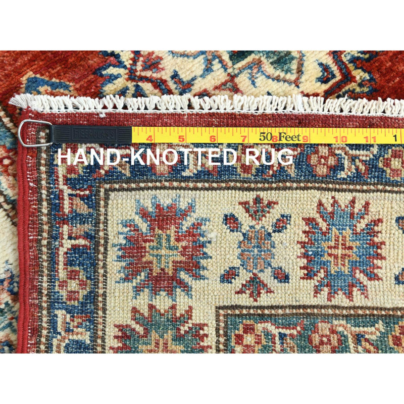 2'8"x39'1" Rich Red Afghan Super Kazak Wool Hand Knotted XL Runner Rug 70493A5DCAC44AF3B2C0B4A4EAC469B8