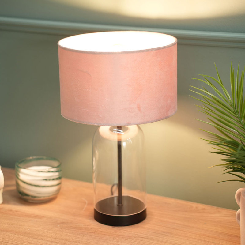 45cm Desk Lamp, Black, Blush