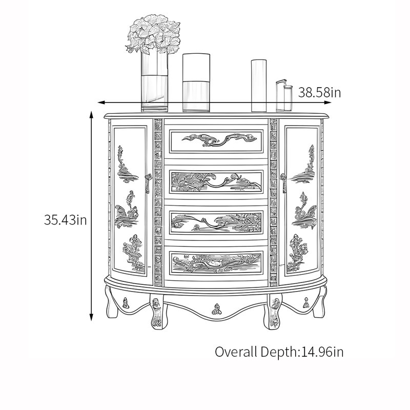 Armoire de rangement demi-lune