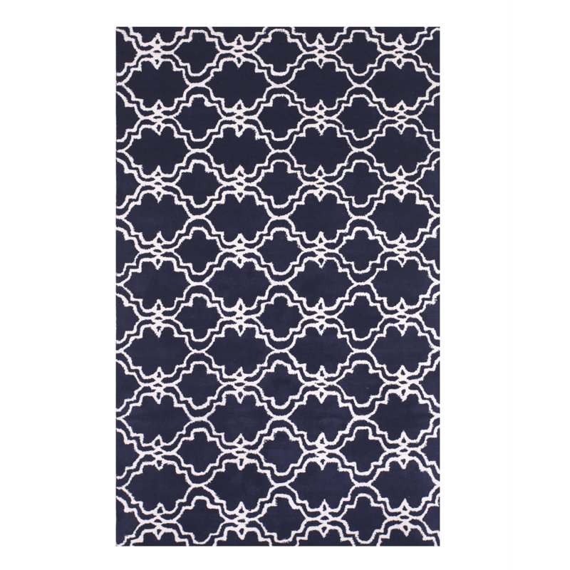Tapis bleu en laine Radcliffe
