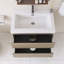 Meuble-lavabo mural simple avec plateau en résine intégré blanc-2042215611-2042215612