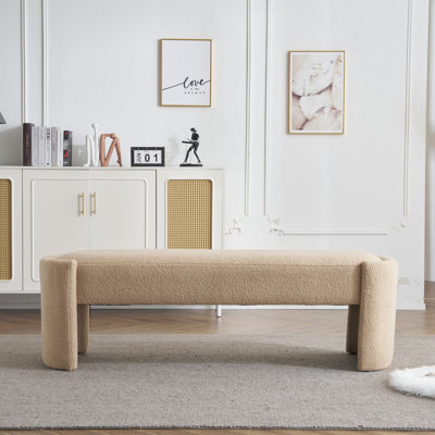 Long banc de ton chameau - Structure en bois, polyvalent pour la maison