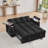 Chenille Loveseat Sleeper Sofa Bed With Storage Armrest ,USB Port ,Side Table-2031593009