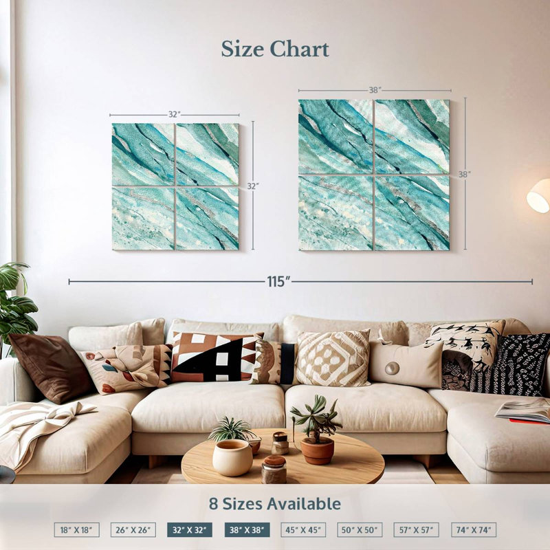Silver Springs I Blue Green, H 32 po x l 32 po