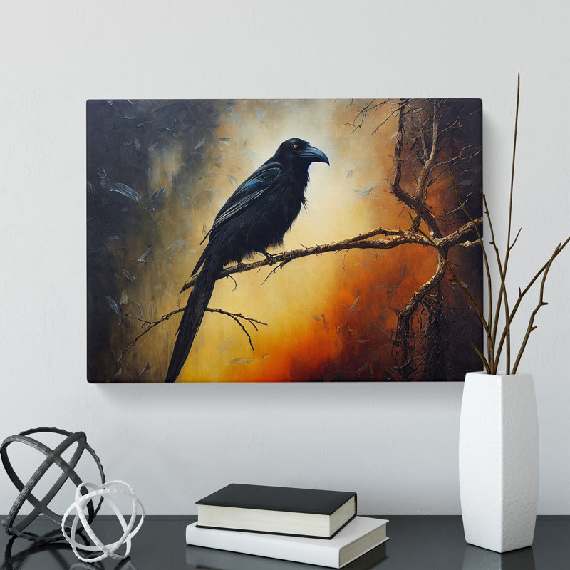 Tremendous Crow Bird - Wrapped Canvas, 35cm H x 50cm W x 3cm D