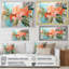 Art moderne moderne, fleurs tropicales roses et vertes - Collages abstraits-1066241554-1066241560