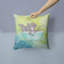 Coussin décoratif intérieur/extérieur aquarelle de bain raton laveur-1020986934