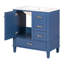 Meuble-lavabo de 30 po - Armoire bleue moderne avec lavabo. Fabrication en bois massif. 3 tiroirs, fermeture de porte transparente. Comptoir en céramique. Armoires élégantes. Structure. Attrait doux-121099500