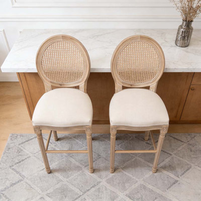 Chaises de salle à manger en bois avec tabourets