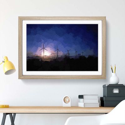Wind Turbines in California in Abstract - Framed Print