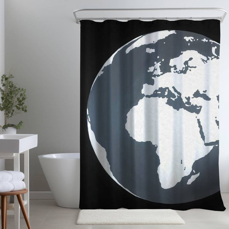 Shower Curtain TV11 – Polyester Shower Curtain, Dye Sublimation Print, 71" W × 74" L