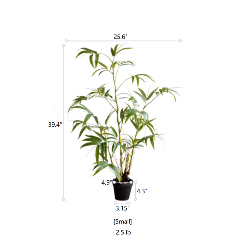 Faux Bamboo Tree in Pot, 39.4" H x 25.6" W x 4.9" D
