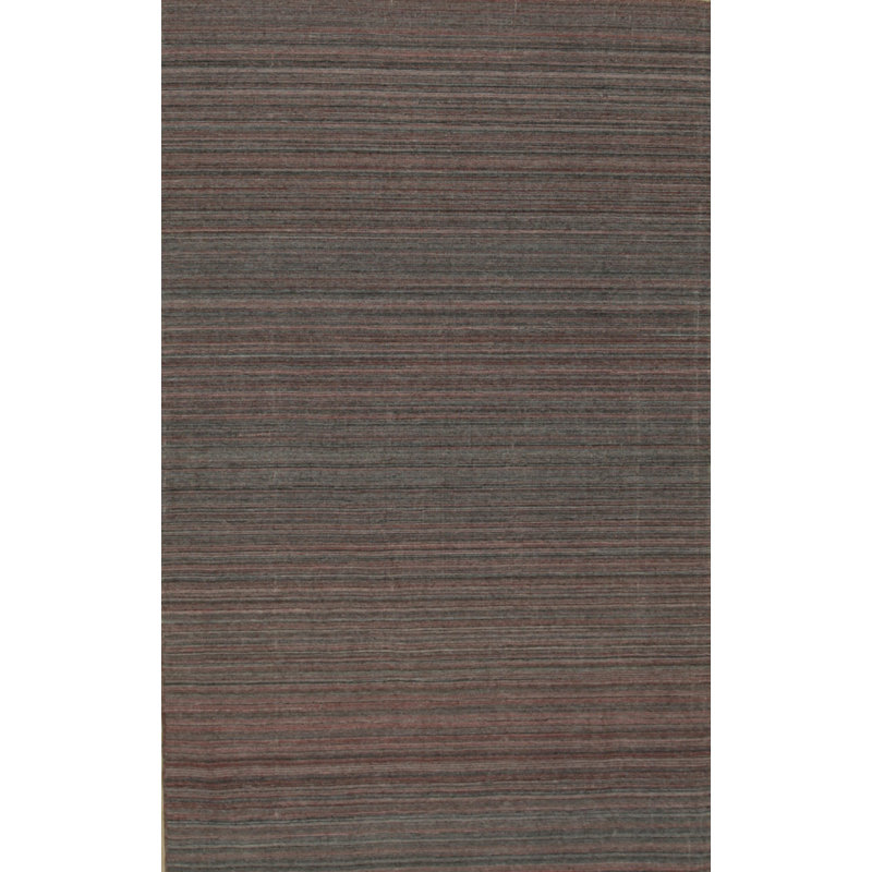 5x8 Blue Hand-Knotted Wool Striated Horizon Geometric Modern Contemporary Carpet Rug