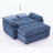 Double Recliner Sofa with USB Charging and Storage Ottoman-1065744516
