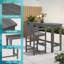 Ensemble de 3 barres d'extérieur pour patio avec table rectangulaire et chaises en PEHD-641775109