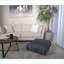Repose-pieds pouf carré moderne - 25 x 25 x 8, repose-pieds / coussin de sol | Bleu marine | Tissu