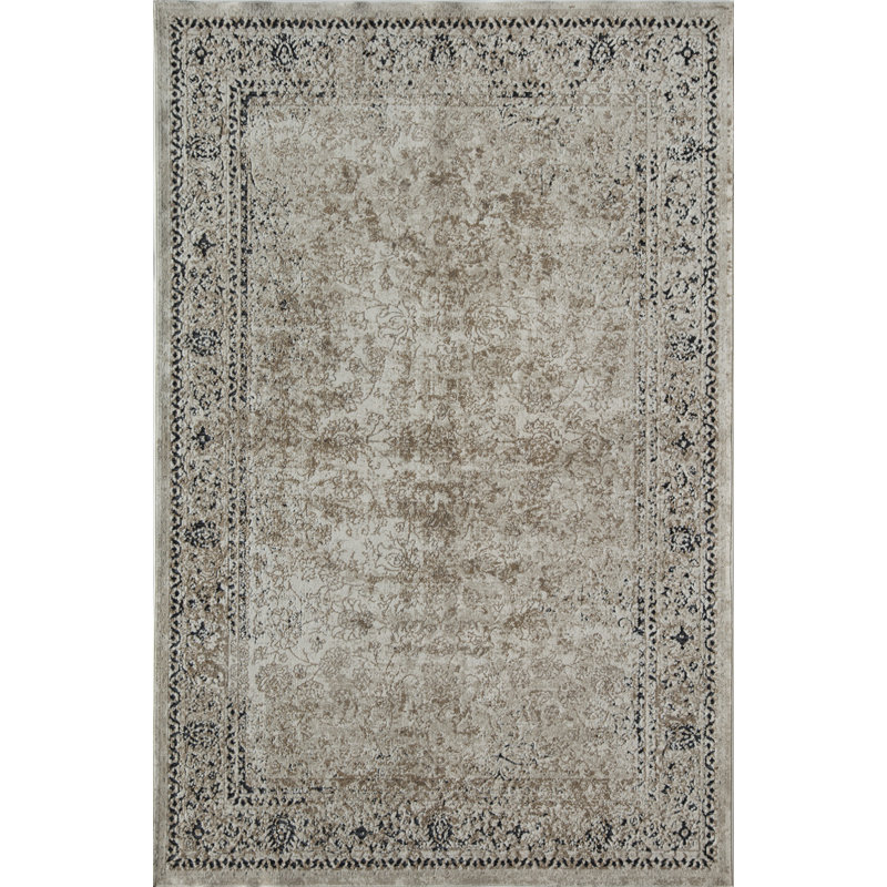 Tapis crème abstrait Anthony, 5 pi x 8 pi