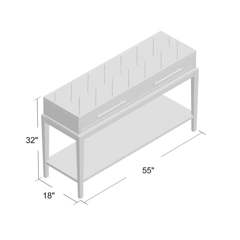 Updegraff 55'' Console Table, Grey