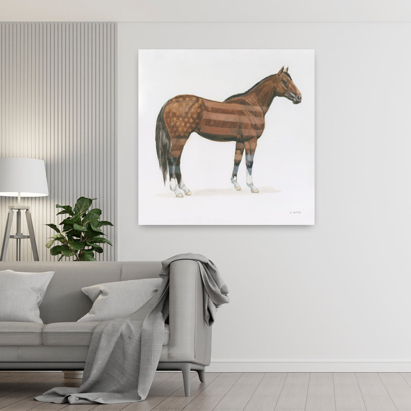 Cheval américain, art contemporain abstrait, H 48 po x l 48 po