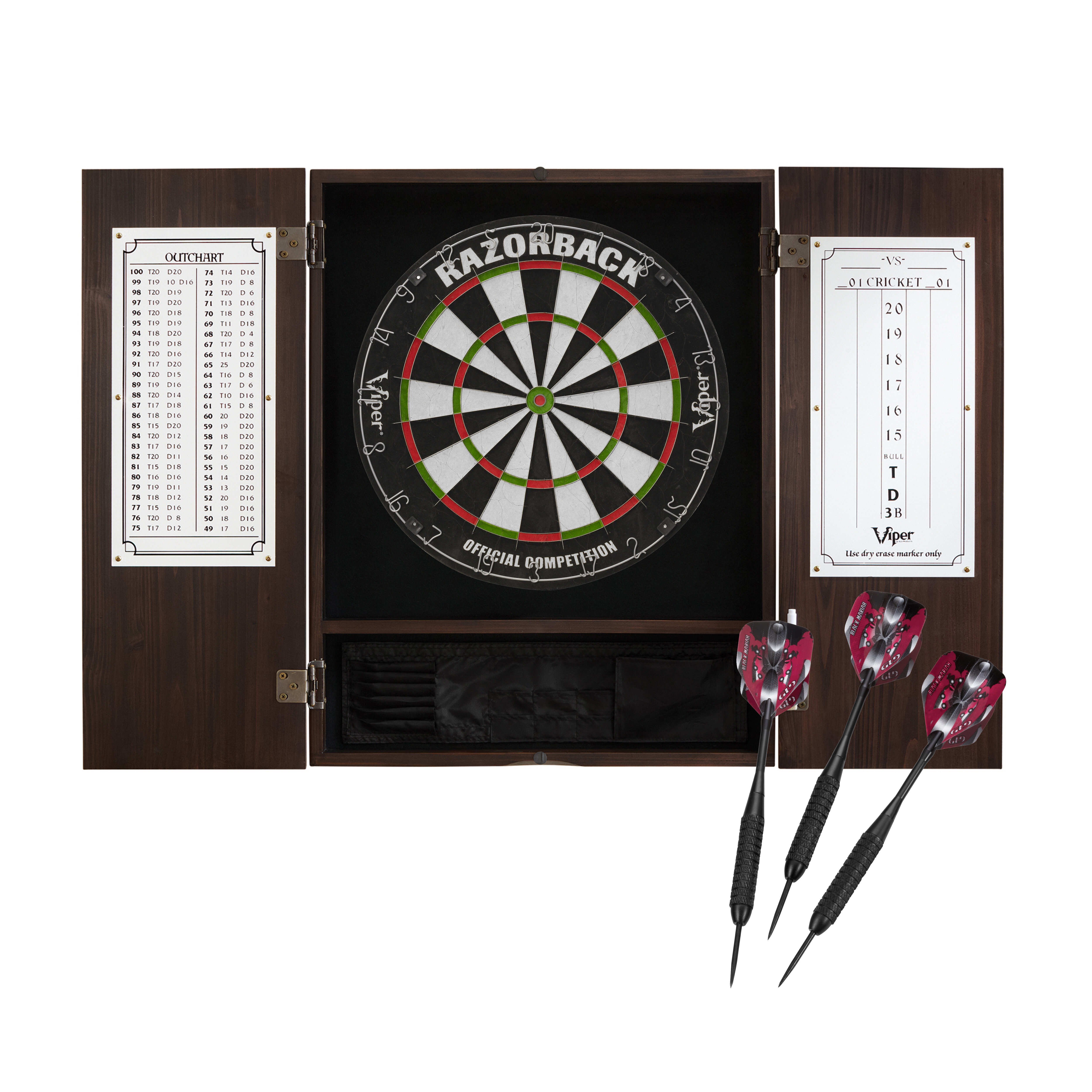 Viper Defender Backboard Sisal Bristle Steel Tip Dartboard Bundle