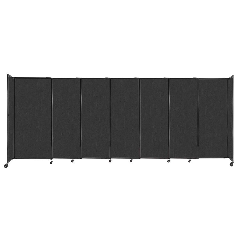 Cloison portative coulissante en tissu StraightWall, H 72 po x l 186 po x P 1 po, Noir, noir, noir, noir