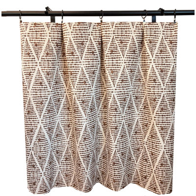 Dark Chestnut brown geometric dot curtain panels