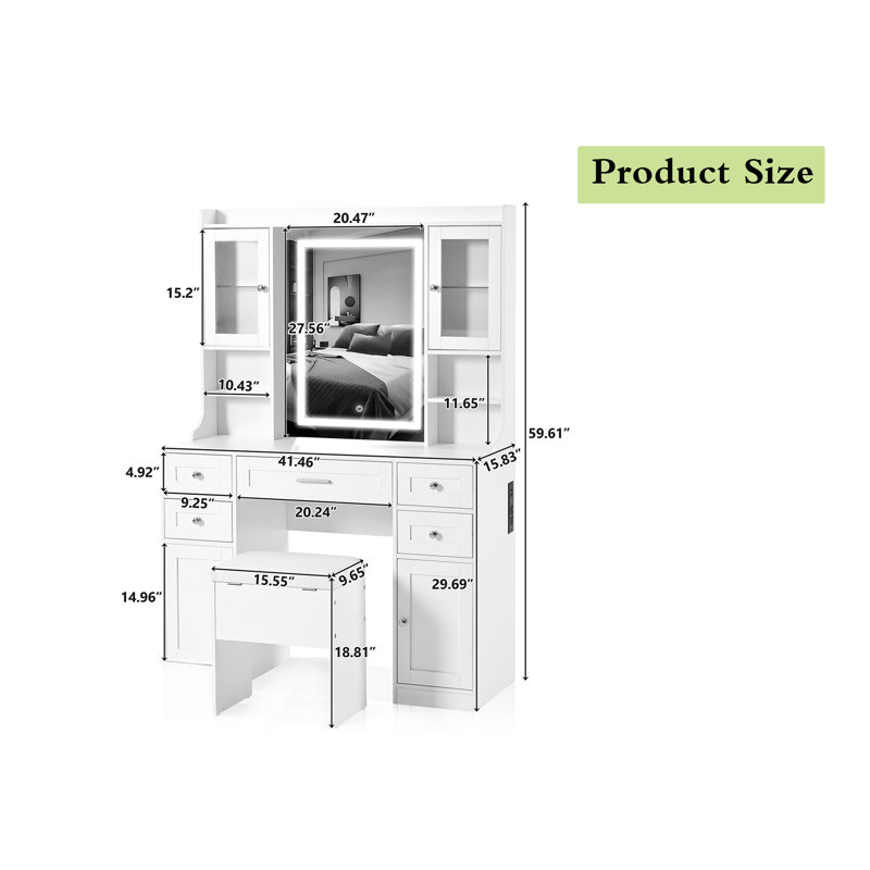 Vanity Table With Lighted Mirror