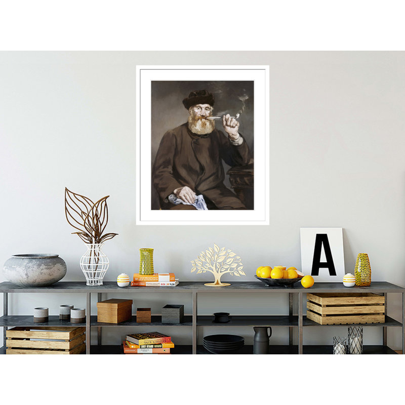 «Man smoking a tuyau» par Édouard Manet, impression giclée sur cadre, H 40,23 po x l 33,5 po