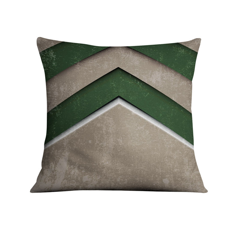 Throw Pillow Cover Only, H 20 po x l 20 po, Bleu / vert à chevrons 3