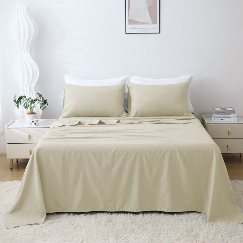 Ensemble de draps Solayne 1800 Series, Beige, Ensemble de draps pour grand lit + 3 pièces suppl
