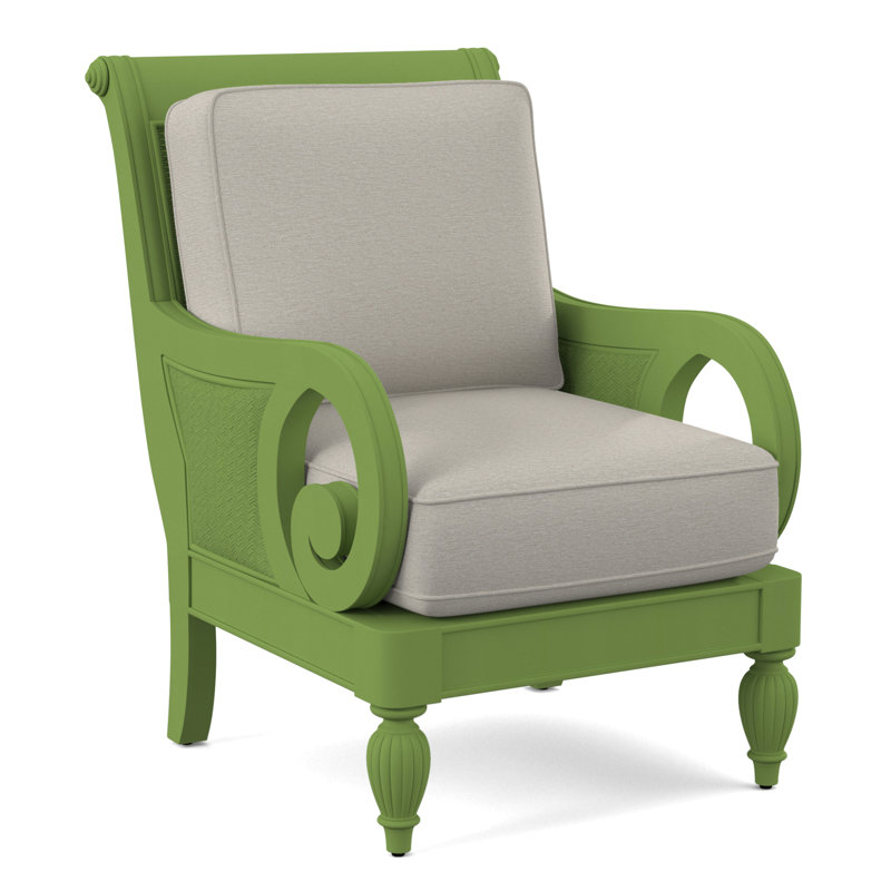 Grand View 71.12Cm Wide Armchair, Black Finish, White Performance Fabric; 0851-94