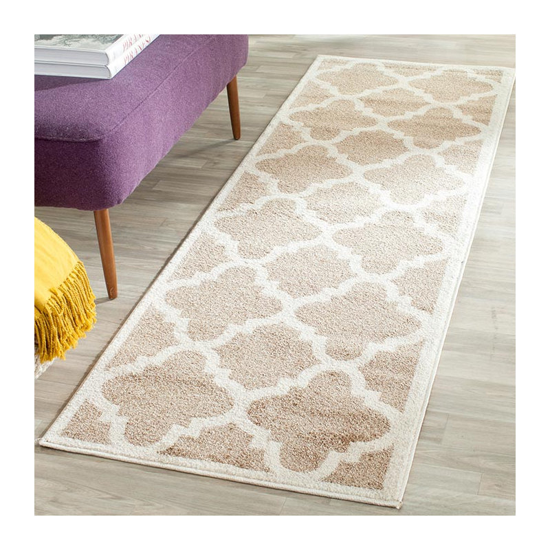 Ammundsen Geometric Wheat / Beige Area Rug, Runner 2'3" x 11'
