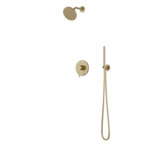 Round 2-Way Pressure Balance Shower Trim Kit With Rain Shower Head And Hand Held Shower Satin Brass