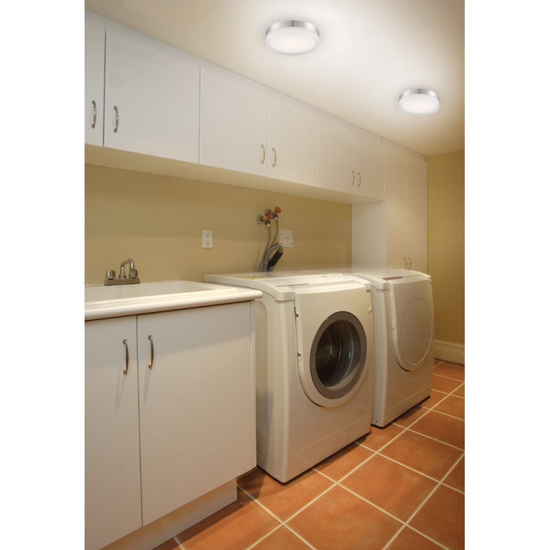 Glass LED Flush Mount, Brushed Nickel