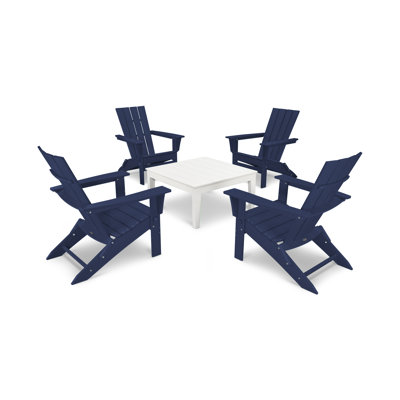 POLYWOOD Quattro Folding Chair 5-Piece Conversation Set