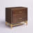 Elegant & Modern Xan 23'' W Nightstand – Stylish Mid-Century Design with Brass Base and Two Drawers-1224474809