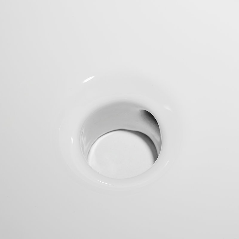 Lavabo de salle de bain rectangulaire en porcelaine vitreuse avec trop-plein art