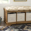 Banc de rangement à casiers avec trois bacs en tissu Mugurel-1235161190
