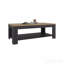Table basse moderne en chêne naturel avec tablette de rangement ouverte