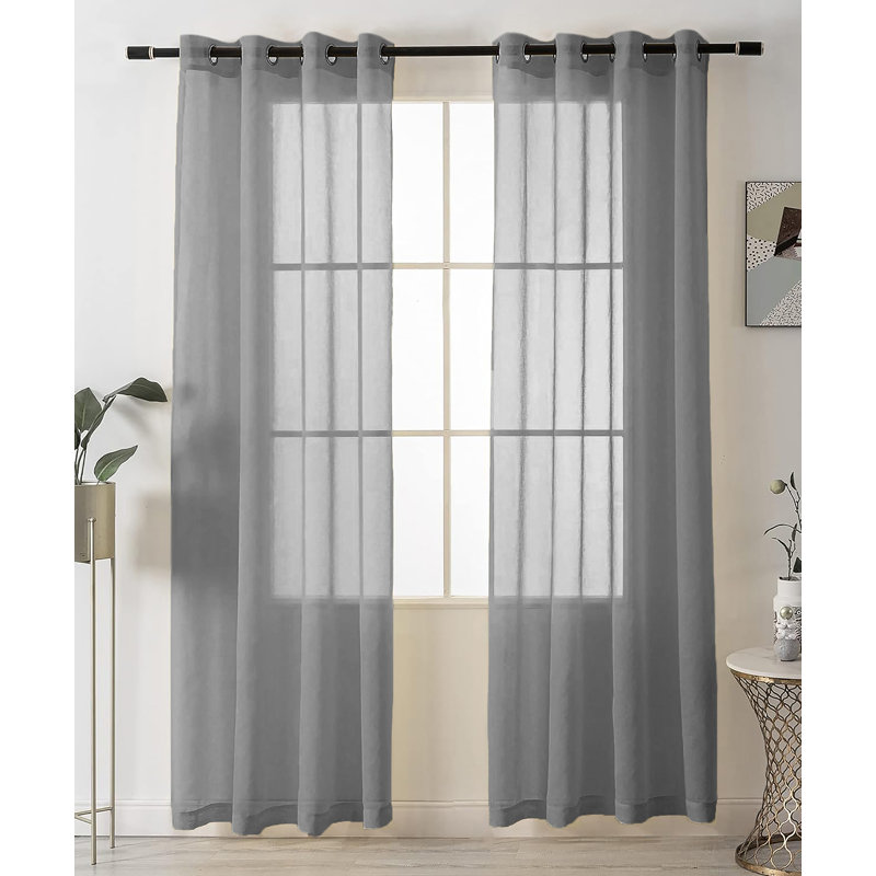 Alohna Sheer Curtain Pair, Gray