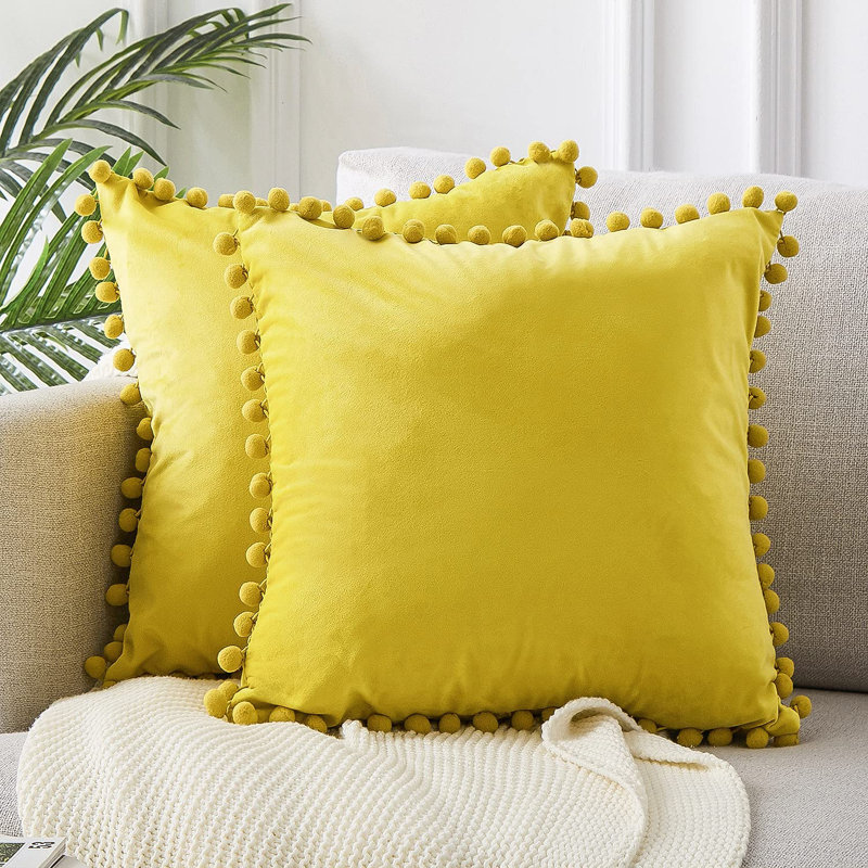 Housse de coussin Fortham, 18 po x 18 po, Citron